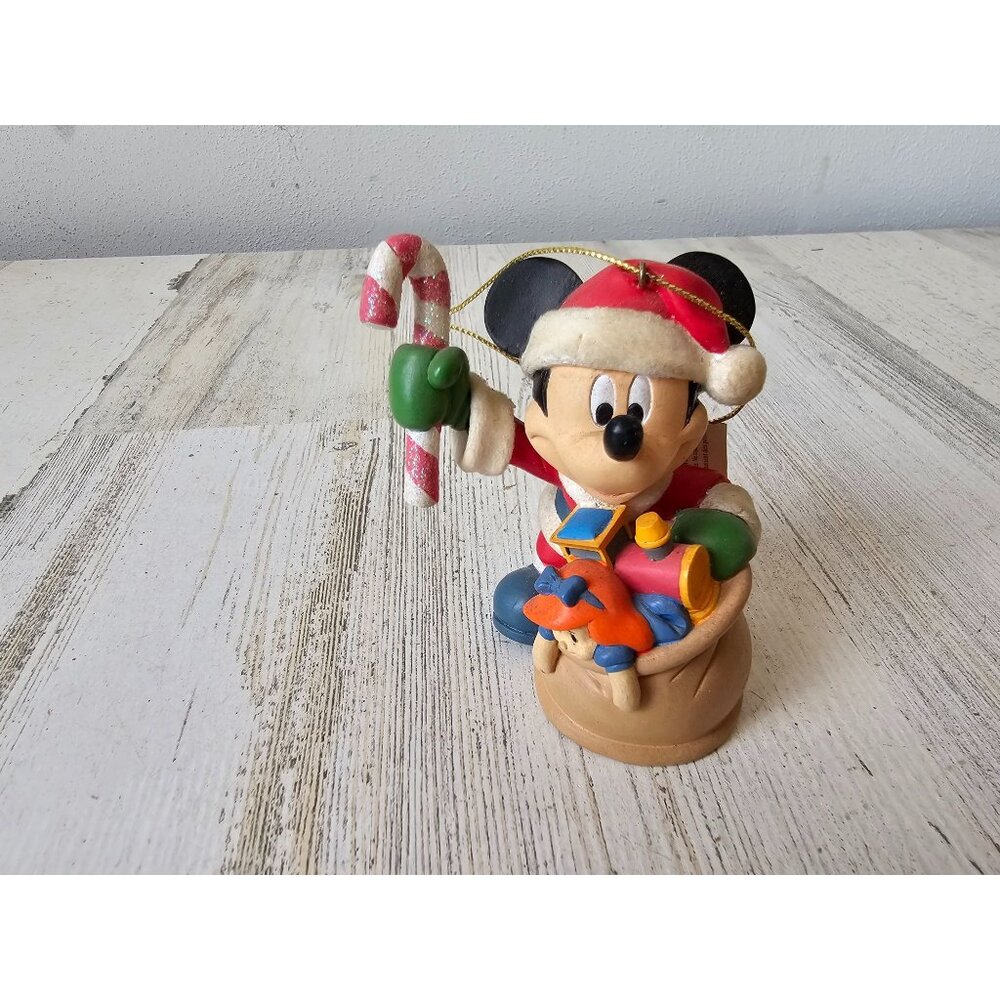 Vintage Mickey mouse Santa toy bag ornament Xmas tree Park‎